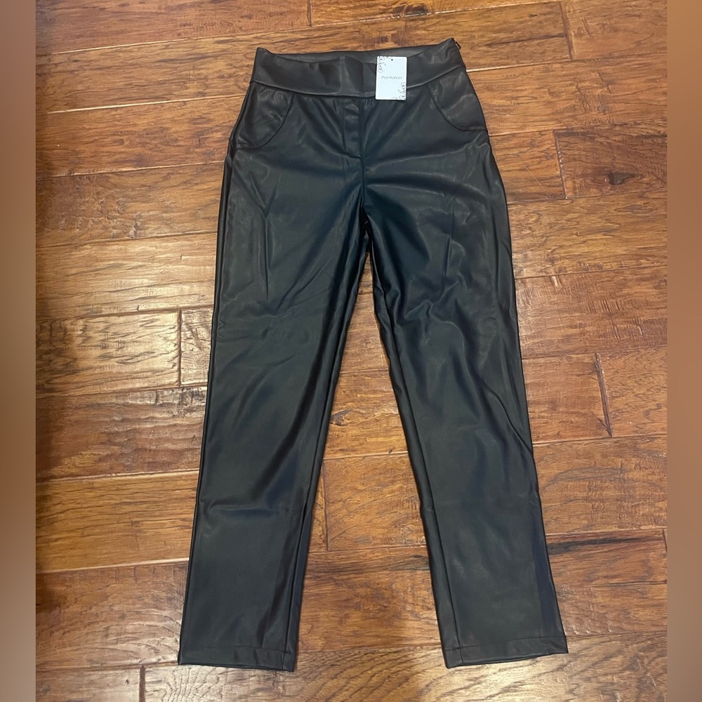 Faux Leather Pants Black - Small
